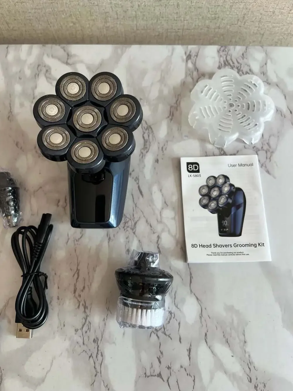 LK-5803 8D Electric Head Shaver Grooming Kit with Multiple Attachments